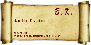 Barth Kazimir névjegykártya